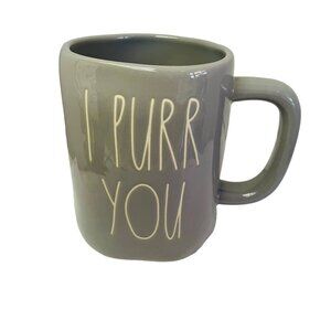 Rae Dunn Artisan Collection By Magenta I Purr You Grey Ceramic Mug 5" Tall 12